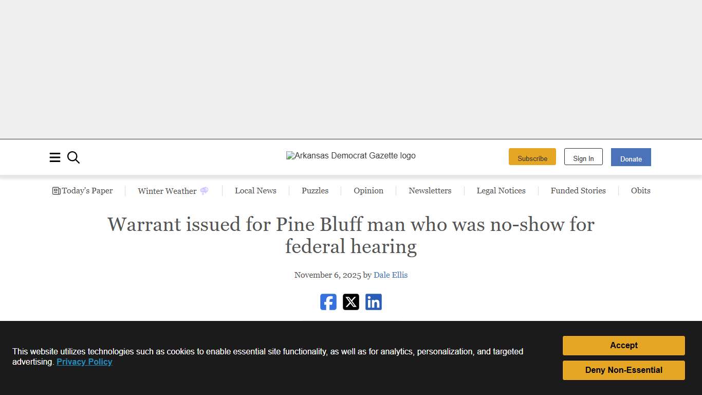 Warrant issued for Pine Bluff man who was no-show for federal hearing The Arkansas Democrat-Gazette - Arkansas' Best News Source