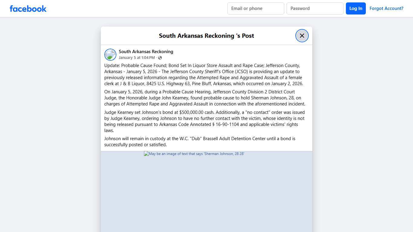 Update: Probable Cause Found;... - South Arkansas Reckoning Facebook
